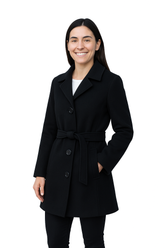 Eliza- Belted Single Breasted Womens Cashmere Wool Coat