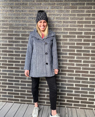 Mandarin - High Neck Womens Wool Coat