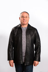 Mens Jax black leather jacket