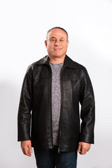 Mens Jax black leather jacket