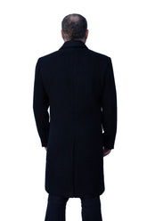Mens black mid length classic 43 wool jacket