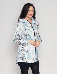 Shell- Printed Zipper Womens Rain Jacket