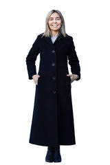Womens long Classic 63 black coat