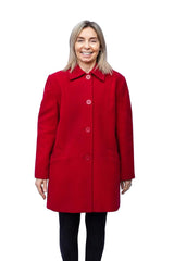 Womens Scarf jacket red mid length wool