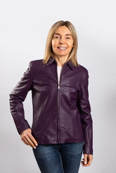 Womens Zara purple leather jacket