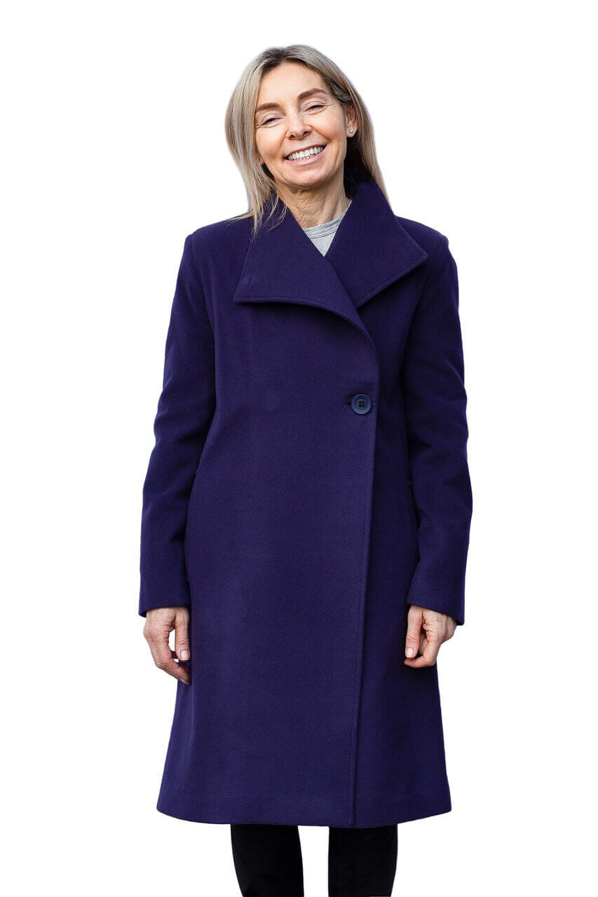Womens cashmere wool purple Crossover 68 jacket