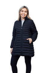 Womens frost puffer black long hood