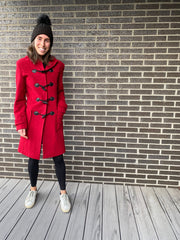 Duffle - Hooded Mid Length Womens Cashmere Wool Coat