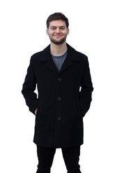 Ran - Mid Length Mens Cashmere Wool Coat