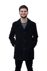 Ran - Mid Length Mens Cashmere Wool Coat