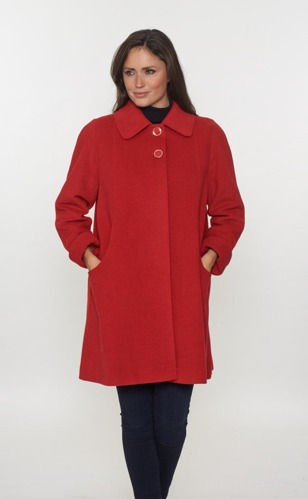 Anna - Two Button Womens Swing Coat