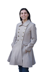 Bell - Double Breasted Womens Cashmere Wool Coat