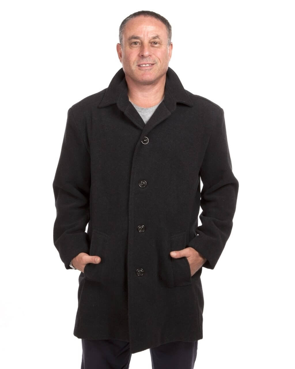 Mens 42 black cashmere jacket mid length