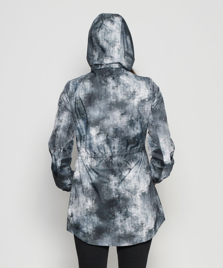 Shell- Printed Zipper Womens Rain Jacket