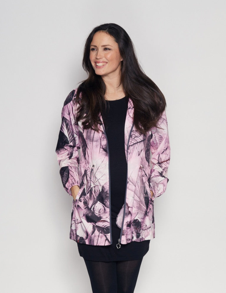 Shell- Printed Zipper Womens Rain Jacket