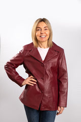 Womens Ena red leather jacket