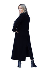 Womens long Classic 63 black coat