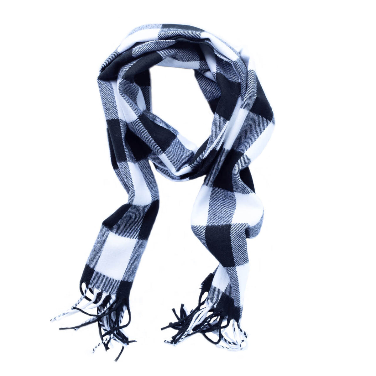 Womens Sadie scarf black white tassle