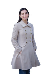 Bell - Double Breasted Womens Cashmere Wool Coat