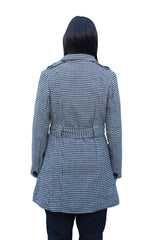 Overload Houndstooth - Double Breasted Belted Womens Coat
